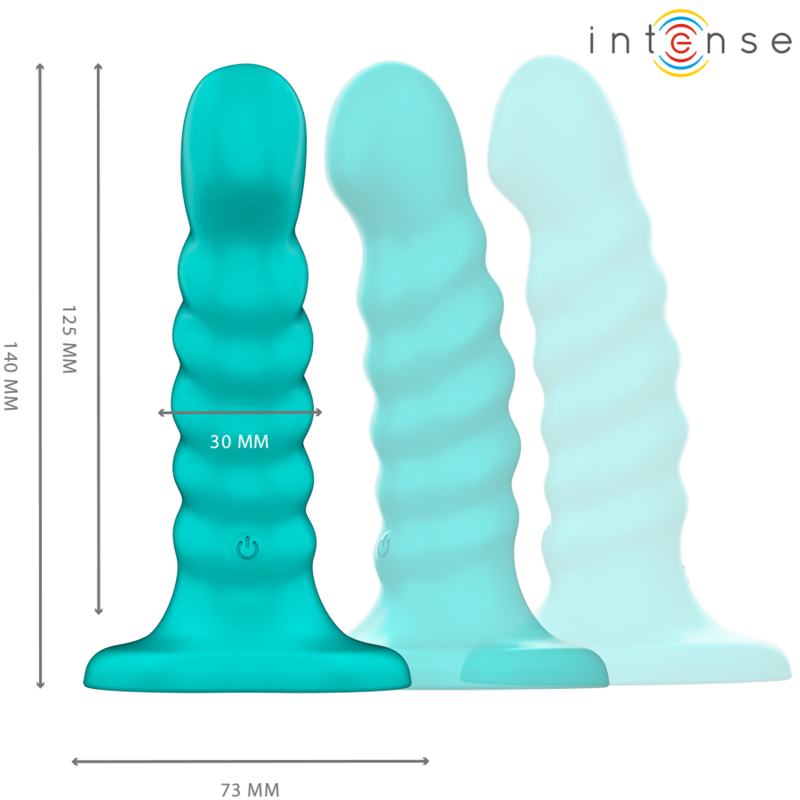INTENSO - VIBRADOR BUFFY TAMANHO ESPIRAL DESIGN 10 VIBRAÇÕES CONTROLE REMOTO AZUL