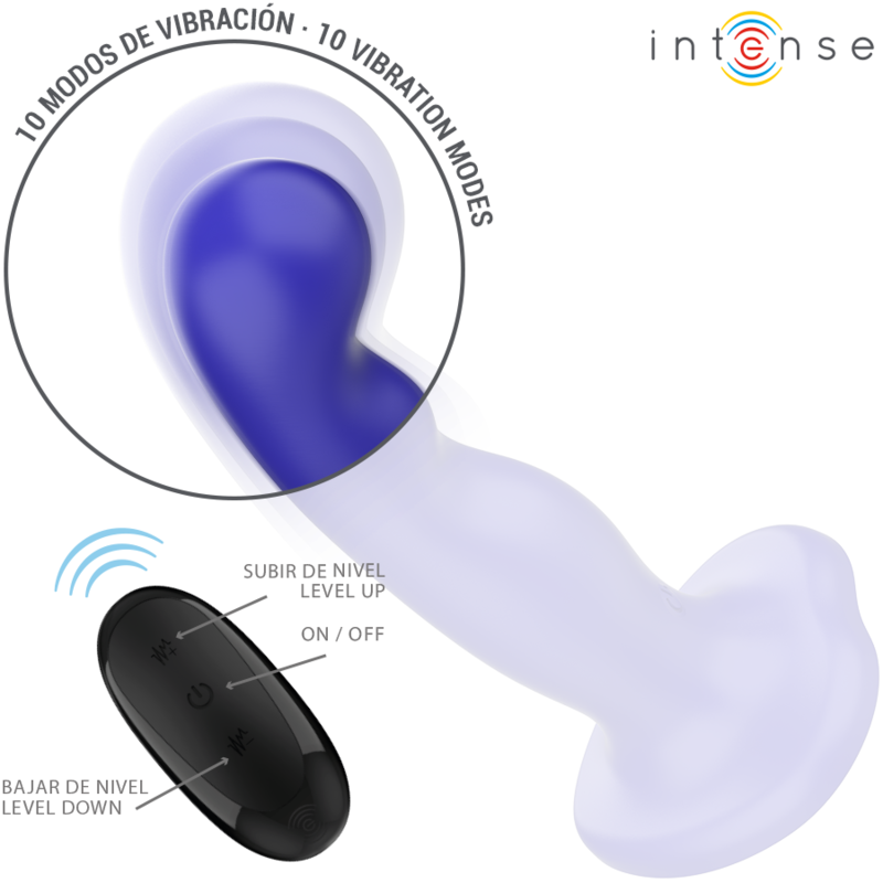 INTENSO - VIBRADOR SHORTY COM VENTOSA AZUL CONTROLE REMOTO