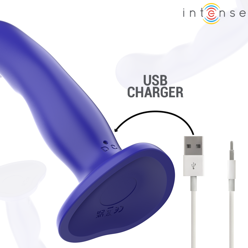 INTENSO - VIBRADOR SHORTY COM VENTOSA AZUL CONTROLE REMOTO