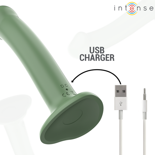 INTENSO - VIBRADOR BECCA COM VENTOSA 10 VIBRAÇÕES VERDE CONTROLE REMOTO