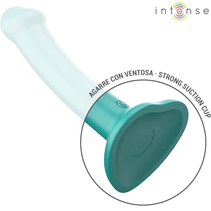 INTENSO - VIBRADOR KATIE COM VENTOSA 10 VIBRAÇÕES CONTROLE REMOTO AZUL