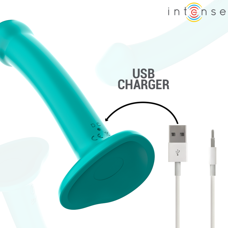 INTENSO - VIBRADOR KATIE COM VENTOSA 10 VIBRAÇÕES CONTROLE REMOTO AZUL