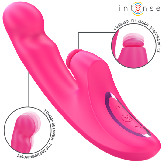 INTENSO - VIBRADOR EMI 13,5 CM MULTIFUNCIONAL 3 EM 1 10 VIBRAÇÕES ROSA