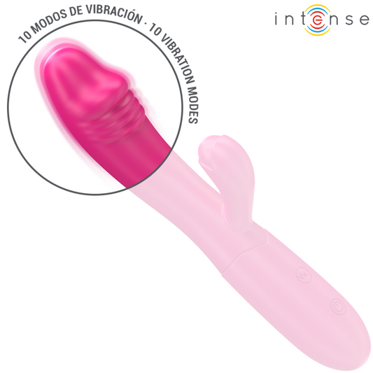 INTENSO - VIBRADOR FLEXÍVEL IVY 10 VIBRAÇÕES COM LÍNGUA ROSA ESTIMULANTE