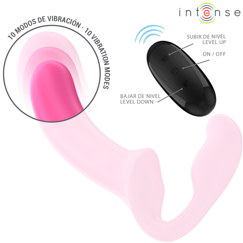 INTENSO - AMY VIBRADOR DUPLO 20 CM ROSA CONTROLE REMOTO
