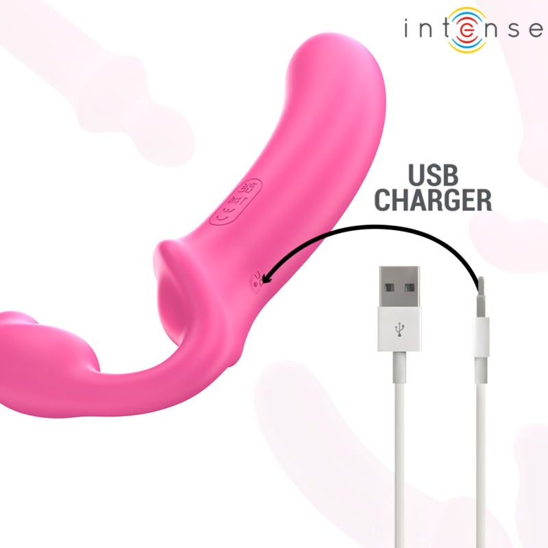 INTENSO - AMY VIBRADOR DUPLO 20 CM ROSA CONTROLE REMOTO