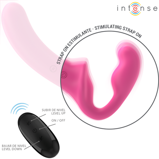 INTENSO - AMY VIBRADOR DUPLO 20 CM ROSA CONTROLE REMOTO