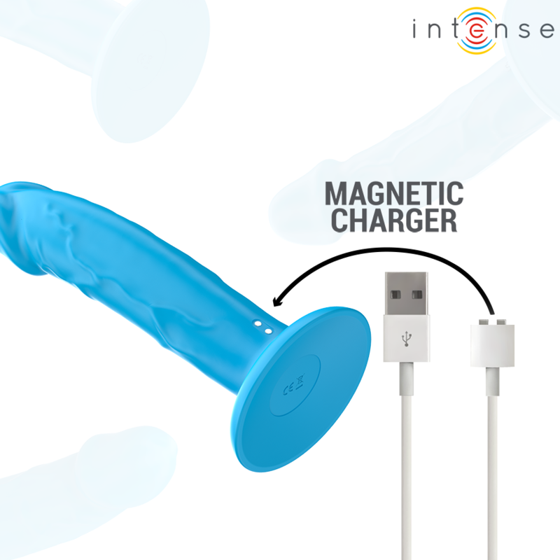 INTENSO - VIBRADOR REALÍSTICO PHOEBE 10 VIBRAÇÕES CONTROLE REMOTO AZUL
