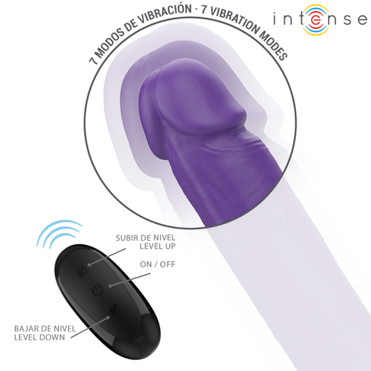 INTENSO - GUNTER DILDO VIBRADOR DUPLO 40 CM ROXO CONTROLE REMOTO