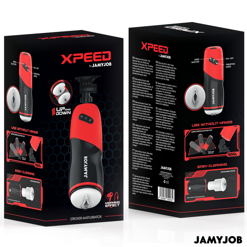 JAMYJOB - MASTURBADOR AUTOMÁTICO XPEED VAGINA 5 MODOS DE IMPULSO E EFEITO SONORO