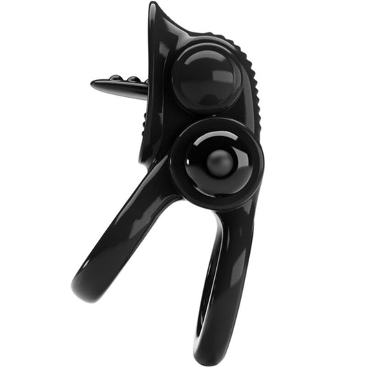 PRETTY LOVE - ANEL PASSIONATE ANEL DUPLO VIBRANTE + ESTIMULADOR DE CLITÓRIS PRETO