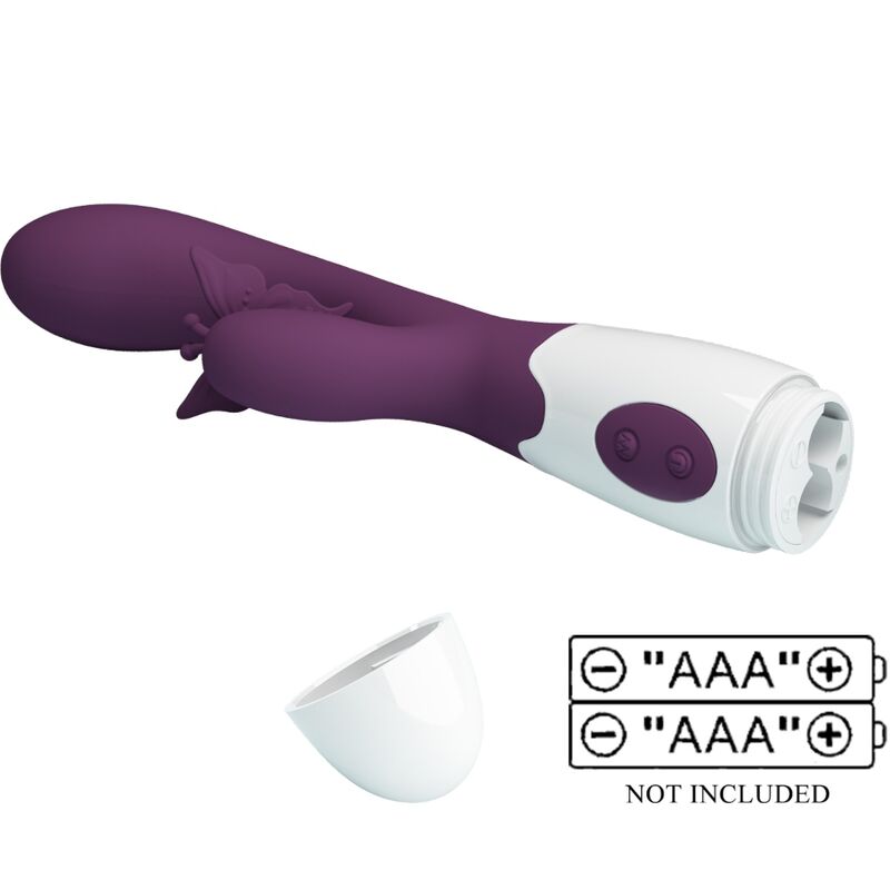 PRETTY LOVE - VIBRADOR BUTTERFLY KISS RABBIT E ESTIMULADOR DO PONTO G ROXO