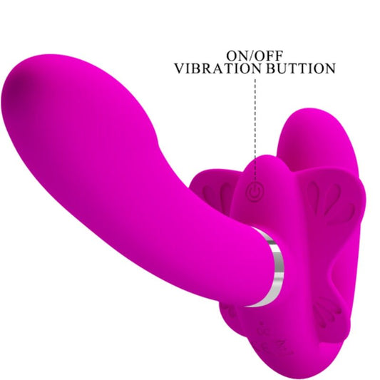 PRETTY LOVE - VIBRADOR DUPLO STRAP-ON VALERIE 12 VIBRAÇÕES ROXO