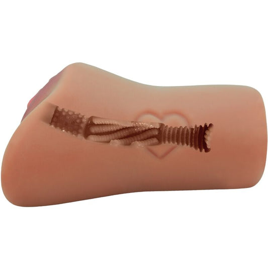 CRAZY BULL - DESIGN DE VAGINA E ÂNUS ESCARLATE COM CARNE EM FORMATO DE CORAÇÃO