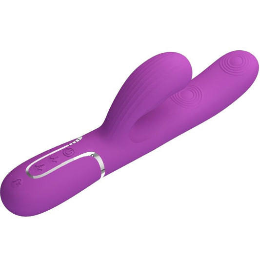 PRETTY LOVE - VIBRADOR COELHO MULTIFUNCIONAL 3 EM 1 PERLITA ROXO
