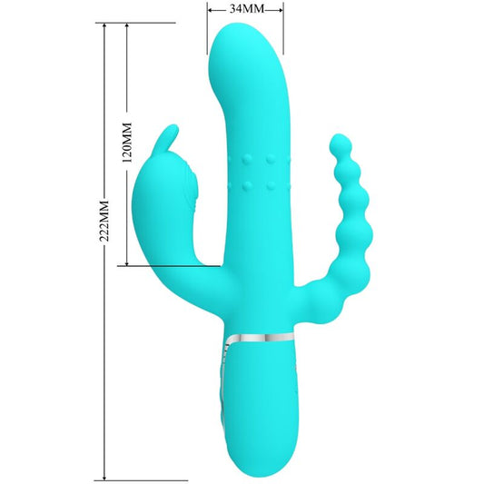 PRETTY LOVE - CAMMY 4 EM 1 MULTIFUNCIONAL TRIPLO COELHO VIBRADOR AZUL