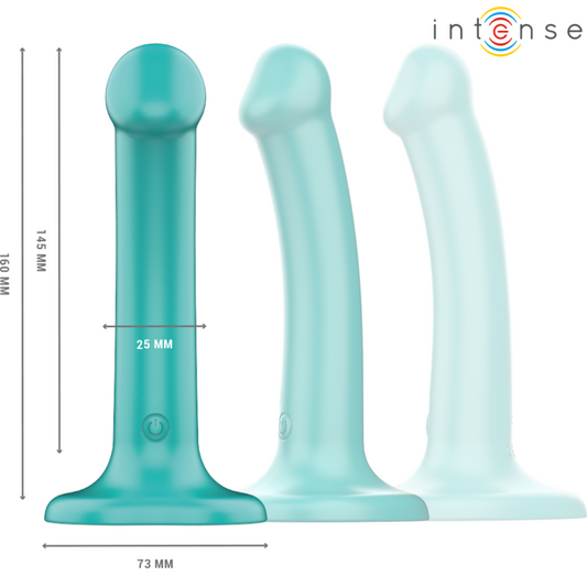 INTENSO - VIBRADOR KATIE COM VENTOSA 10 VIBRAÇÕES CONTROLE REMOTO AZUL