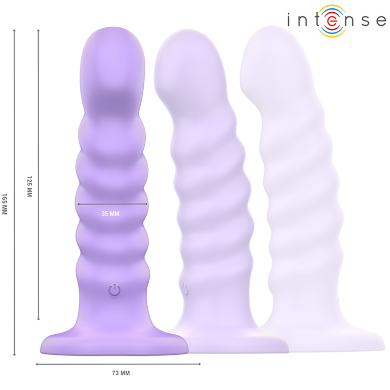 INTENSO - VIBRADOR BRENDA TAMANHO M DESIGN ESPIRAL 10 VIBRAÇÕES ROXO CONTROLE REMOTO