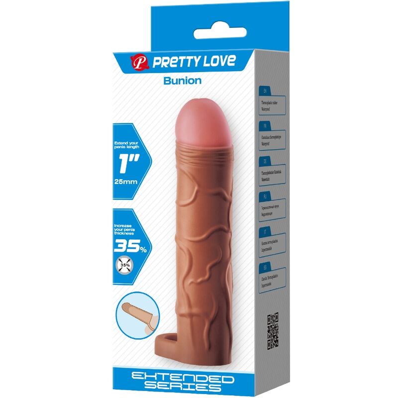 PRETTY LOVE - MANGA PARA PÊNIS CEBOLA MULATA DE 2,5 CM COM EXTENSÃO