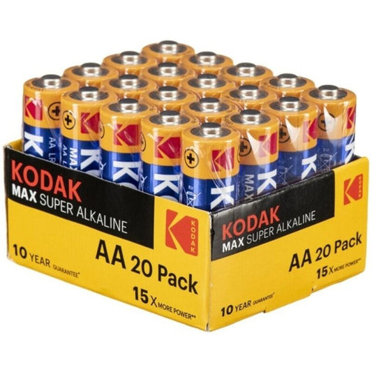 KODAK - PACOTE COM 20 PILHAS ALCALINAS MAX AA LR6