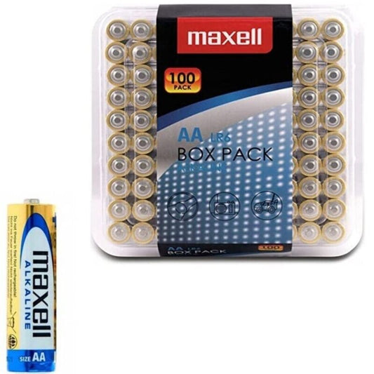 MAXELL - PACOTE COM 100 PILHAS ALCALINAS AA LR6