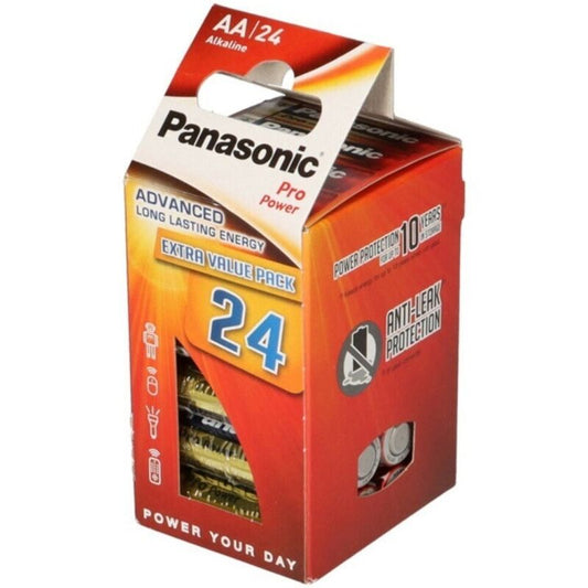 PANASONIC - PACOTE COM 24 PILHAS ALCALINAS AA LR6 PRO POWER