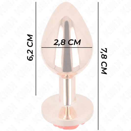 KINK - PLUG ANAL ROSE GOLD COM ROSA VERMELHA S