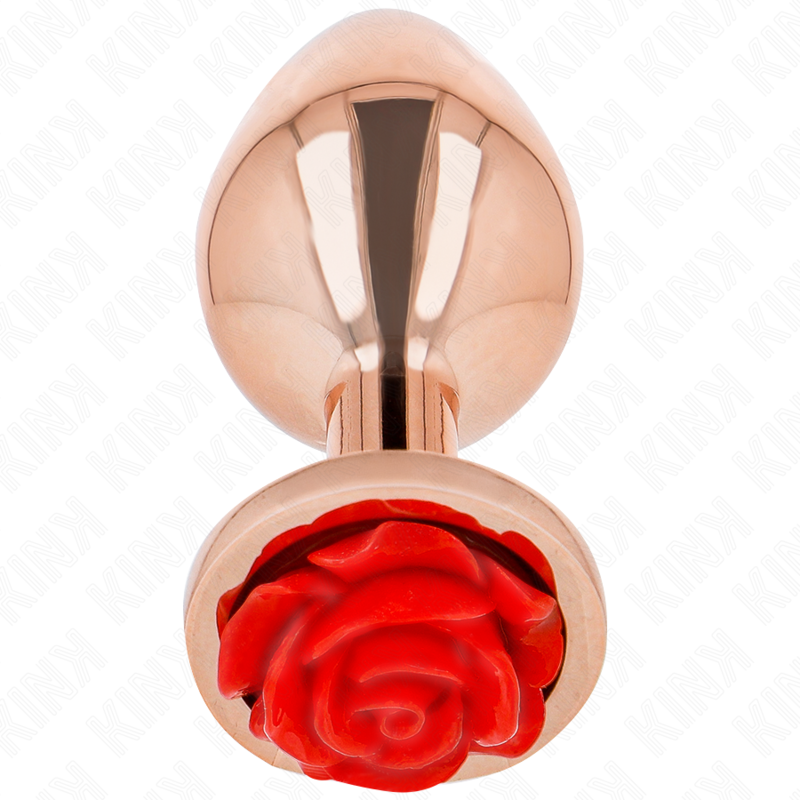 KINK - ROSE GOLD ANAL PLUG WITH RED ROSE S