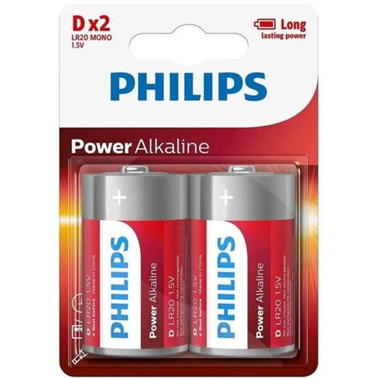 PHILIPS - PILHA ALCALINA POWER D LR20 BLISTER*2