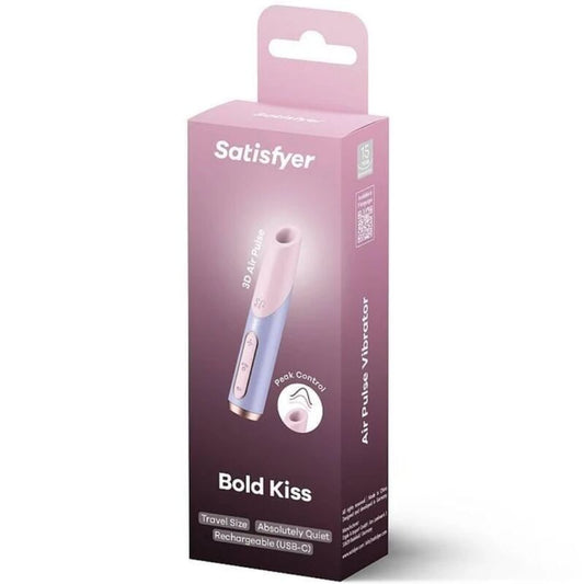 SATISFYER - ESTIMULADOR DE CLITÓRIS BOLD KISS WAVE ROSA/ROXO