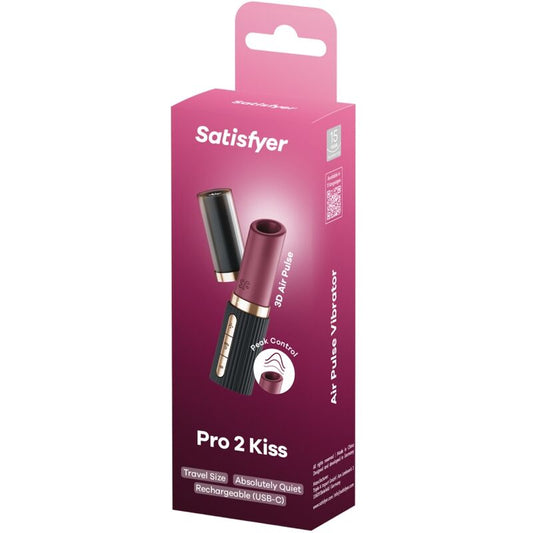 SATISFYER - KISS WAVE PRO 2 ESTIMULADOR DE CLITÓRIS GARNET / PRETO