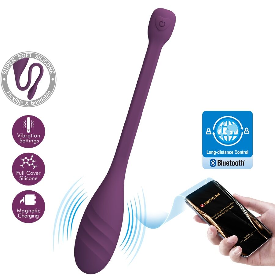 PRETTY LOVE - VIBRADOR LEVIATHAN ROXO CONTROLADO POR APLICATIVO