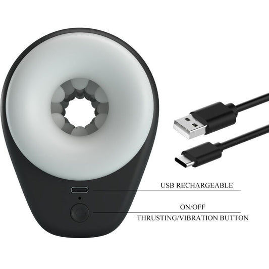 PRETTY LOVE - DJ GIRL MASTURBADOR MASCULINO COM VIBRAÇÃO 5 CONFIGURAÇÕES PRETO