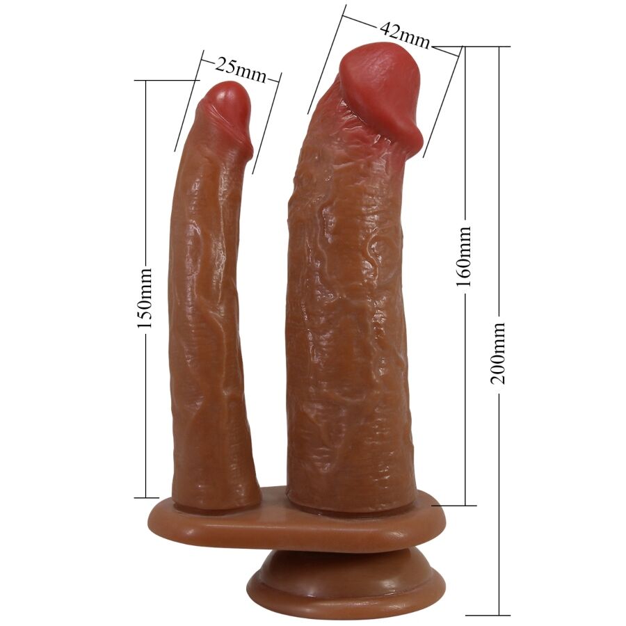 PRETTY LOVE - HULBERT REALISTIC DOUBLE DILDO WITH MULATO VIBRATION