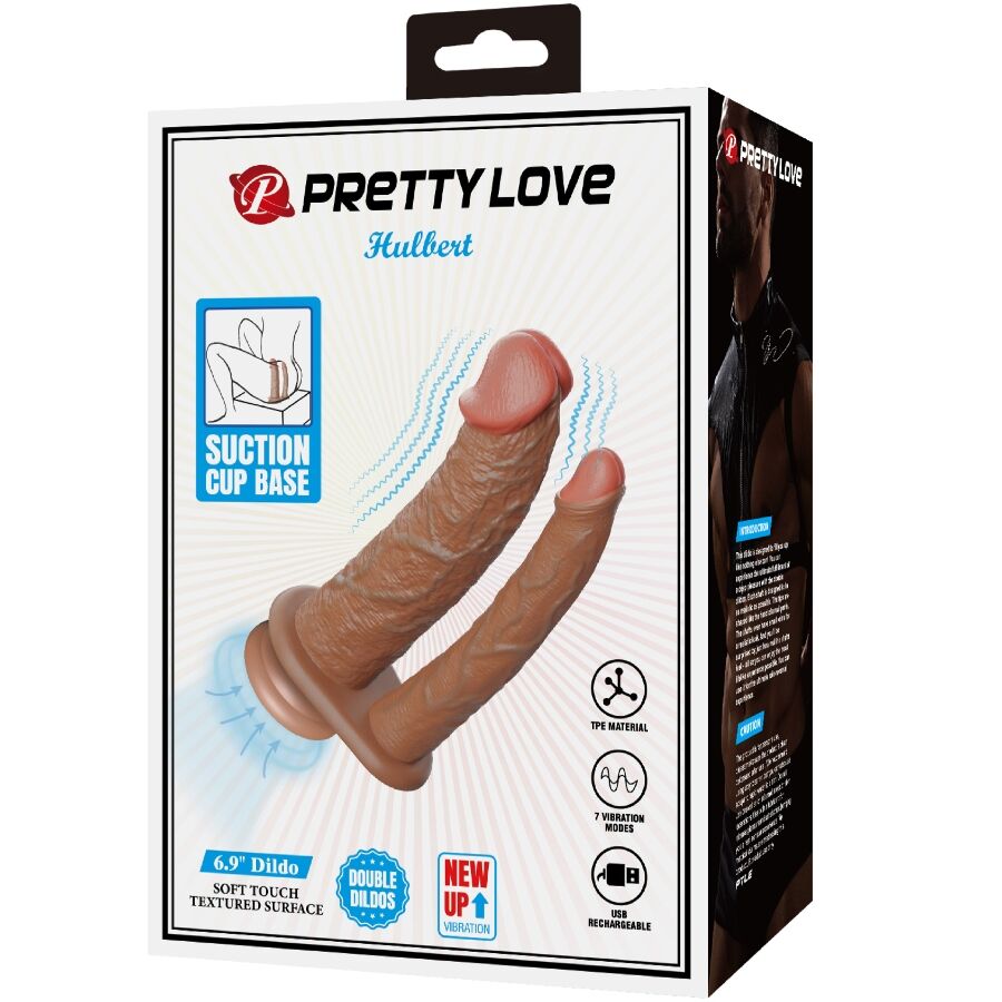 PRETTY LOVE - HULBERT REALISTIC DOUBLE DILDO WITH MULATO VIBRATION