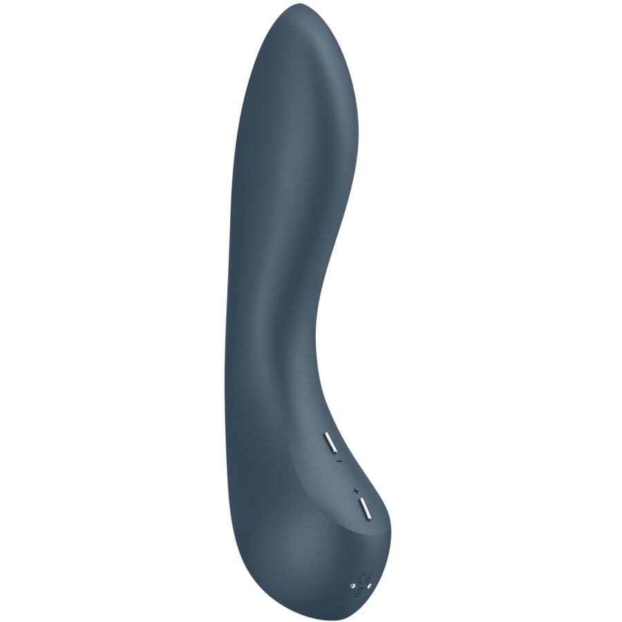 SATISFYER - VIBRADOR G-SPOT WAVE 4 COM PROGRAMA DE 12 VIBRAÇÕES CINZA ESCURO