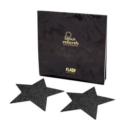 BIJOUX - INDISCRETS BLACK STAR FLASH TAMELON CAPS