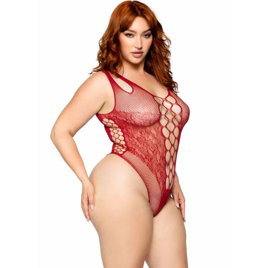 LEG AVENUE - 81641X BODY SANS COUTURE BORDEAUX TAILLE 1X/2X