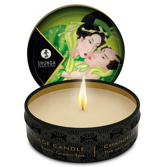 SHUNGA - MINI CARESS COM VELA DE MASSAGEM T VERDE 30 ML