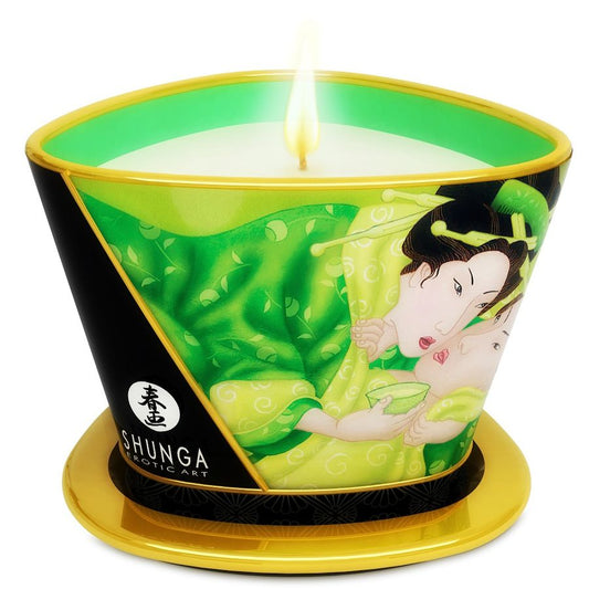 SHUNGA - MINI CARESS COM VELA DE MASSAGEM VERDE T 170 ML