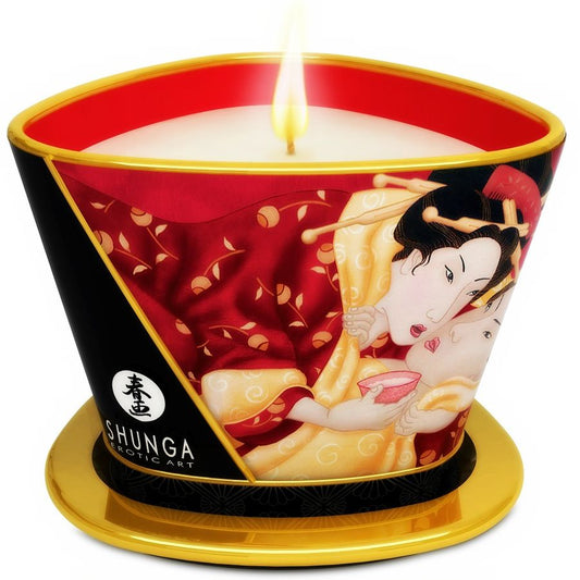 SHUNGA - MINI VELA DE MORANGO CARESS E VELA DE MASSAGEM CAVA 170 ML