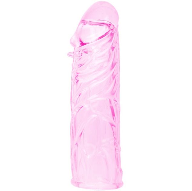 BAILE - CAPA PARA PÊNIS DE SILICONE ESTIMULANTE ROSA 13 CM