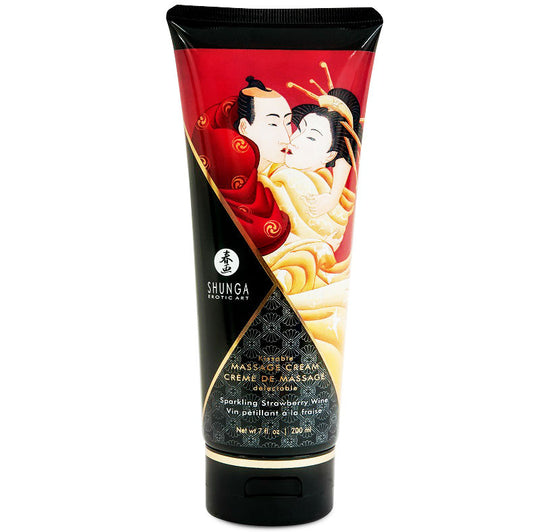 SHUNGA - CREME DE MASSAGEM DE MORANGO E CAVA 200 ML