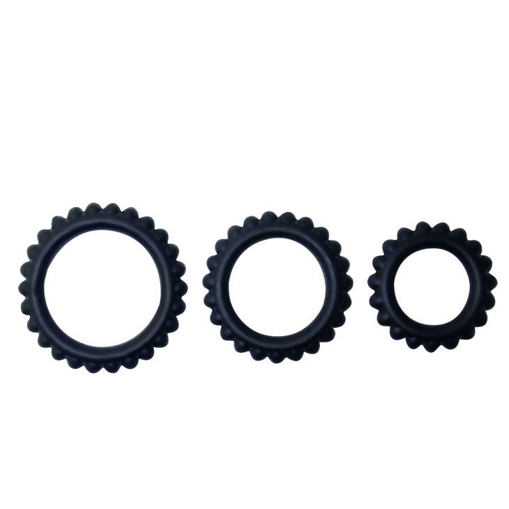 BAILE - TITAN CONJUNTO 3 PEÇAS ANEL PÊNICO PRETO 2,8 + 2,4 + 1,9 CM