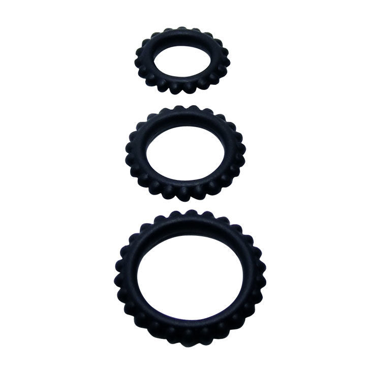 BAILE - TITAN CONJUNTO 3 PEÇAS ANEL PÊNICO PRETO 2,8 + 2,4 + 1,9 CM