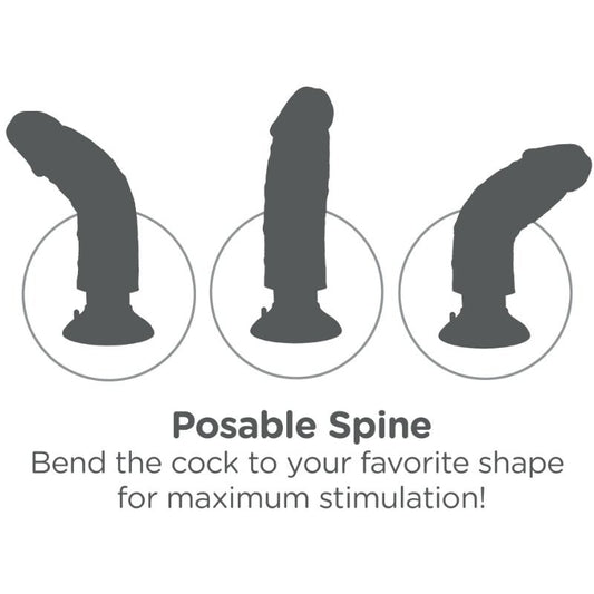KING COCK - DILDO VIBRATÓRIO 15,24 CM NATURAL