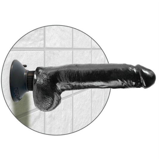 KING COCK - DILDO VIBRATÓRIO COM TESTÍCULOS 23 CM PRETO