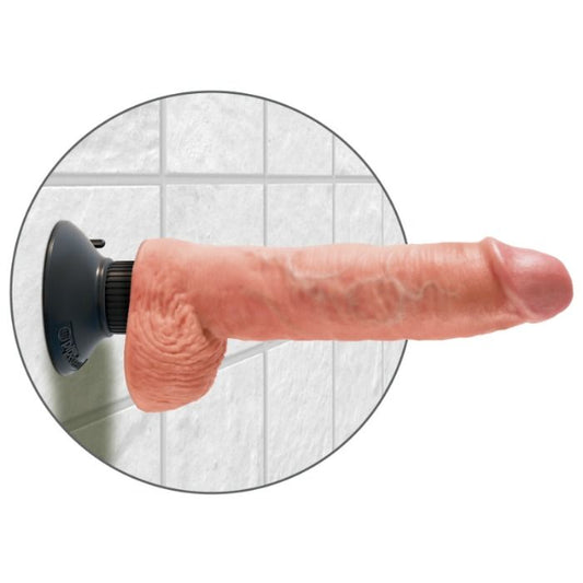 KING COCK - DILDO VIBRATÓRIO COM TESTÍCULOS 25,5 CM COR NATURAL