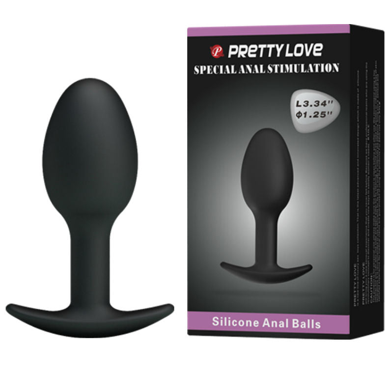 PRETTY LOVE - PLUG ANAL DE SILICONE 6,5 CM PRETO