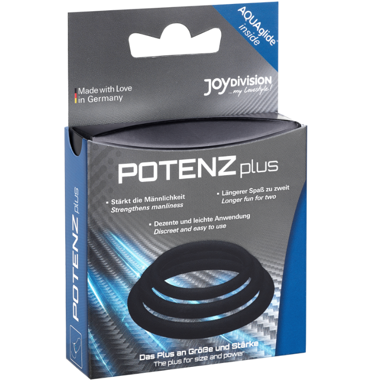JOYDIVISION POTENZDUO - CONJUNTO PLUS DE 3 ANÉIS PRETOS - P, M, G
